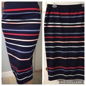 Stripped 3/4 pencil skirt